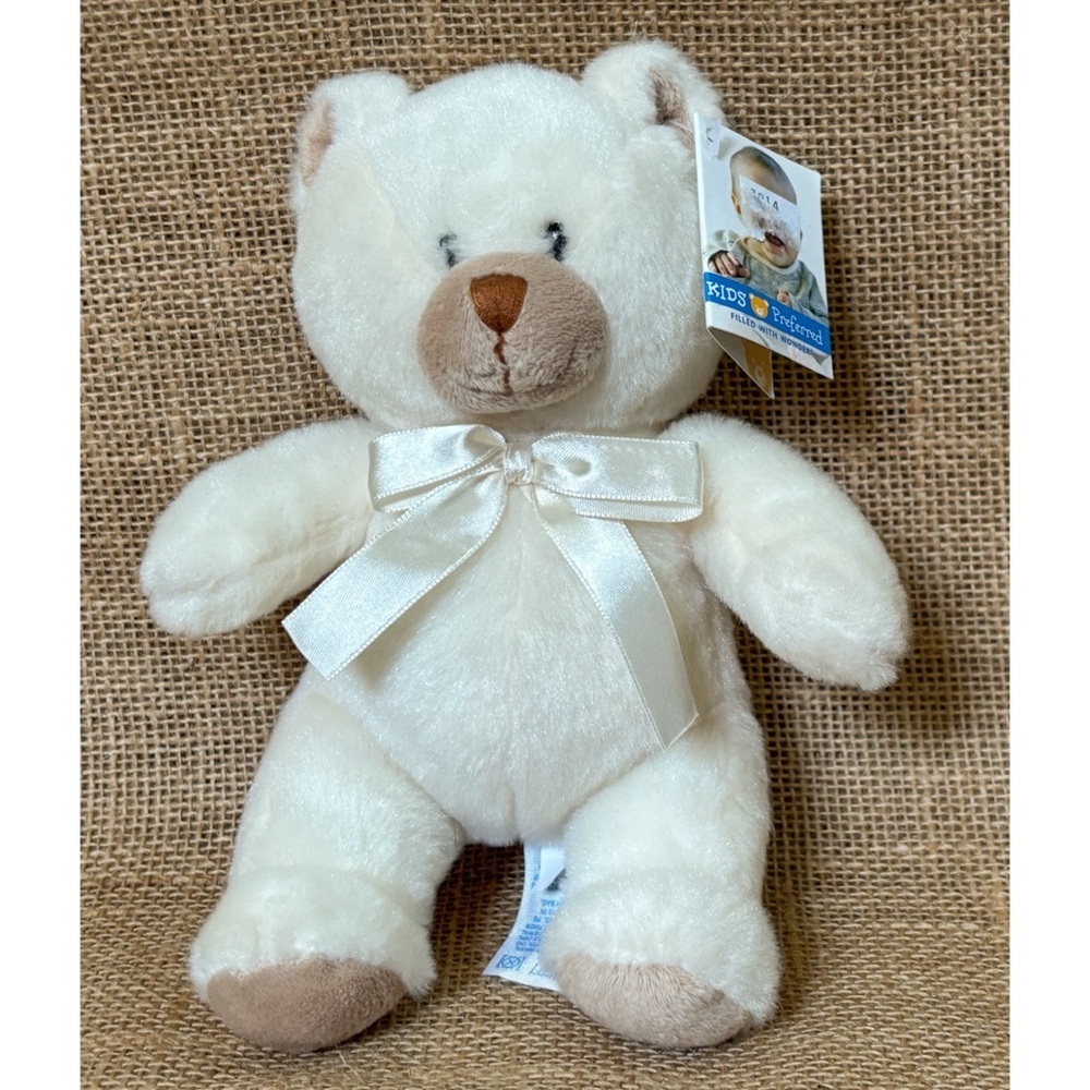 New Kids Preferred Cream Bear Lovey Plush Stuffed Animal Baby Toy Cottage Core - Picture 1 of 3